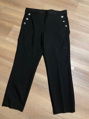 Ladies Jones & Co.  Black Tailored Dress Pants with Decorative Buttons
